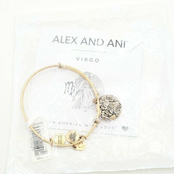 Alex and Ani Virgo III Expandable Wire Bracelet In Rafaelian Gold New In Package - Picture 1 of 6